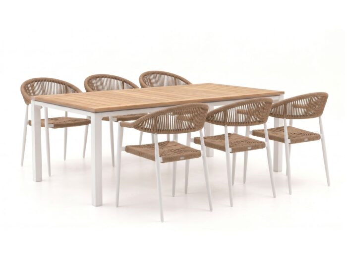 Manifesto Furniture Belpasso/Linosa 240cm dining tuinset 7-delig stapelbaar