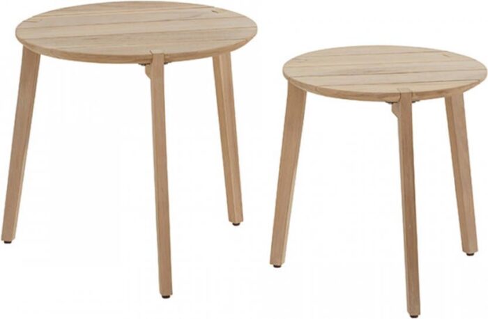 4so Gabor Set of 2 Coffee tafels Teak dia. 45 & dia. 55 cm – hout