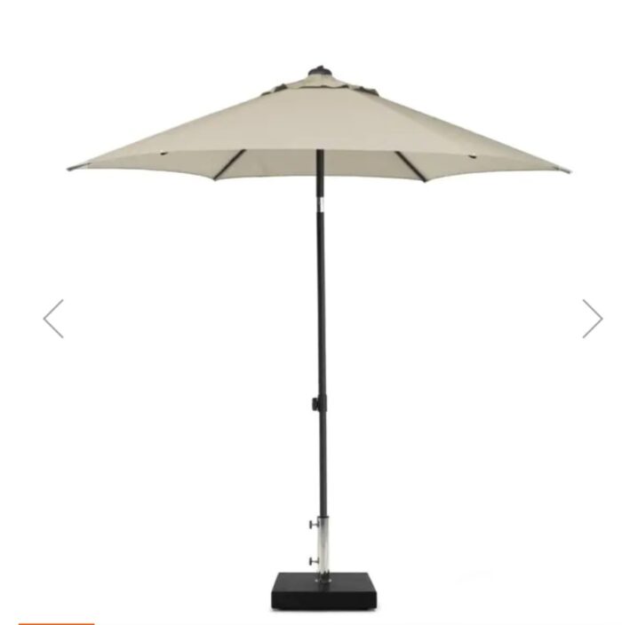 Madison Stokparasol mykanos push-up 250 cm polyester ecru grade 6 zonwering – wit