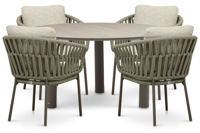 Coco Viento/Trino 140 cm dining tuinset 5-delig – Zand/Beige