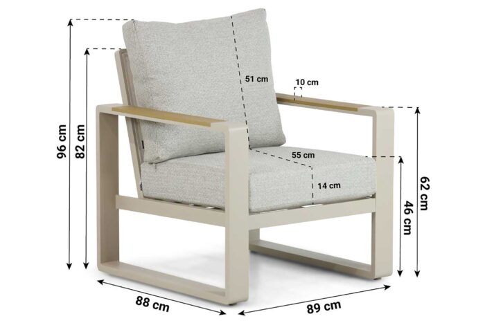 Lifestyle Garden Furniture Lezo lounge tuinstoel – Taupe-naturel-bruin