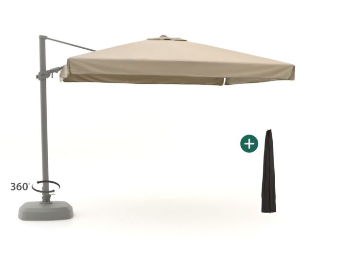 Shadowline Miami zweefparasol 300x300cm Laagste prijsgarantie! – Taupe