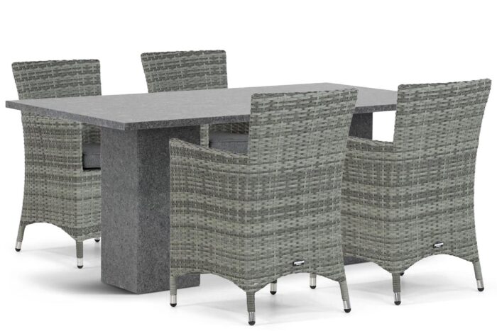 Domani Furniture Miami/Graniet 180 cm dining tuinset 5-delig – Grijs-antraciet