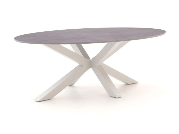 Bellagio tuinmeubelen Induno Ellips dining tuintafel 200x110cm - Wit
