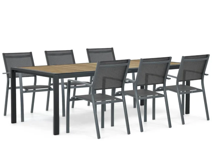 Lifestyle Garden Furniture Sella/Valence 240 cm dining tuinset 7-delig - Grijs-antraciet