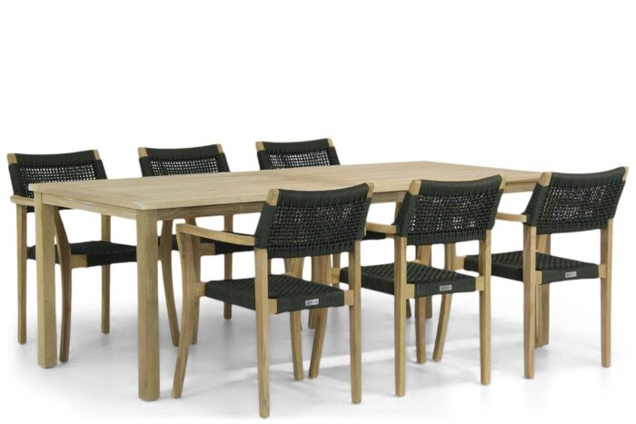 Lifestyle Garden Furniture Dallas/Weston 210 cm dining tuinset 7-delig – Groen