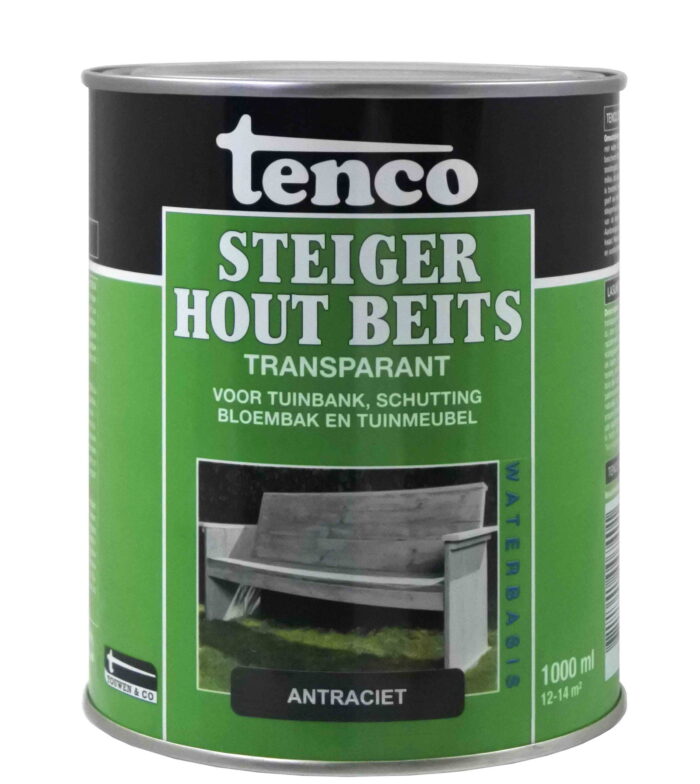 Tenco Steigerhoutbeits antraciet 1l verf/beits – zwart