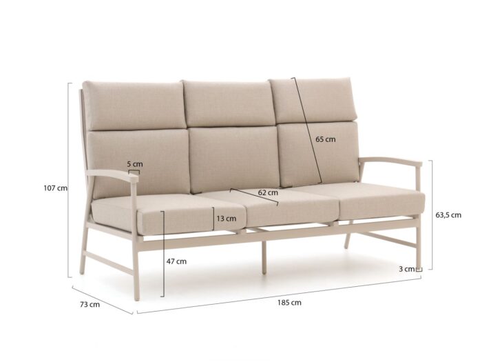 Bellagio tuinmeubelen Bellagio Bondeno lounge tuinbank 3-zits 188cm Laagste prijsgarantie! – Bruin