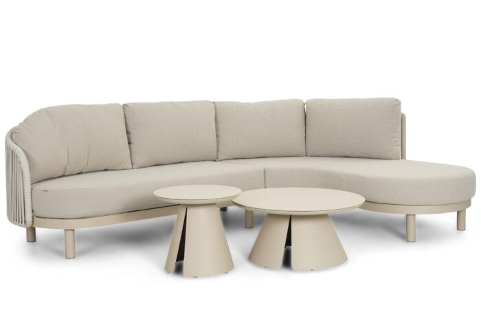 Santika Furniture Nanda/Cayora 50/80 cm hoek loungeset 4-delig – Zand/Beige