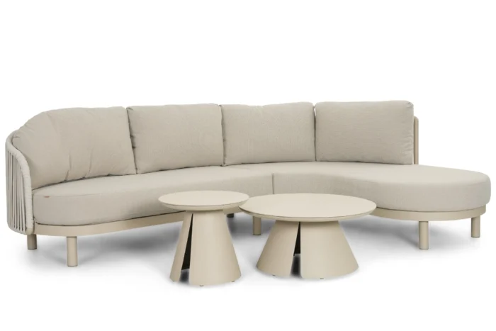 Santika Furniture Nanda/Cayora 50/80 cm hoek loungeset 4-delig - Zand/Beige
