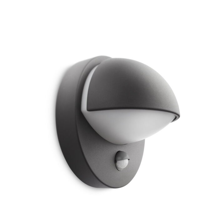 Philips June buitenwandlamp met sensor antraciet verlichting – grijs;zwart