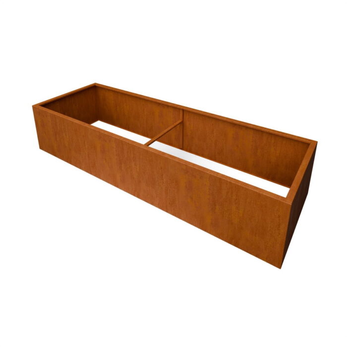Geroba Artesa Rechthoekige plantenbak cortenstaal L100 x B100 x H30 cm zonder bodem – bruin