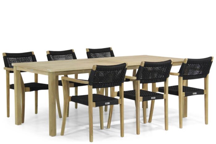 Lifestyle Garden Furniture Dallas/Weston 210 cm dining tuinset 7-delig – Zwart
