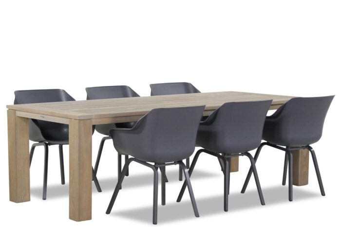 Hartman Sophie element/Brighton 240 cm dining tuinset 7-delig – Grijs-antraciet