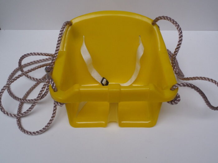 Hermic Baby schommelzitje in kunststof 32x32x26 cm pp-touw geel