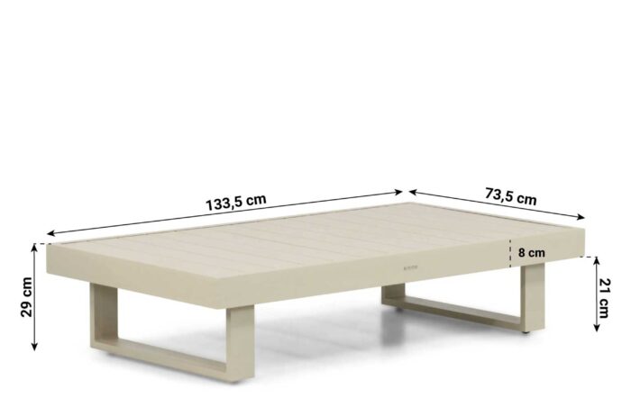 Lifestyle Garden Furniture Lorenzo loungetafel 130 x 73,5 cm – Taupe-naturel-bruin