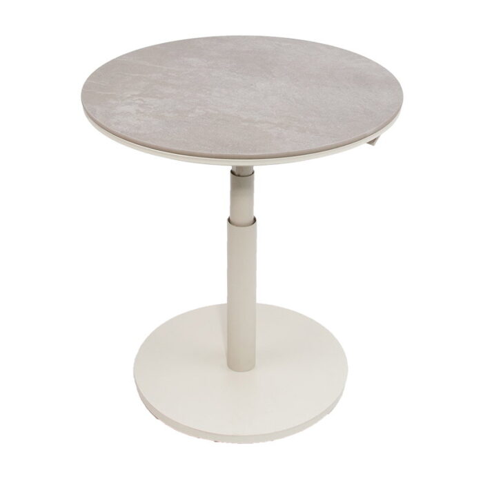 Oosterik home Padroni verstelbare bijzettafel sunny creme keramiek dia. 59 cm