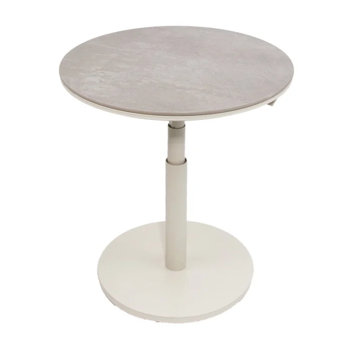 Oosterik home Padroni verstelbare bijzettafel sunny creme keramiek dia. 59 cm