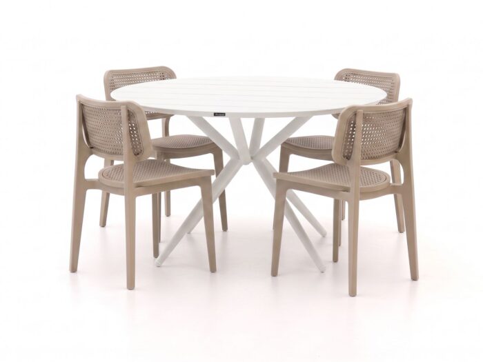 Forza Furniture Forza Xitta/Sora ø127cm dining tuinset 5-delig Laagste prijsgarantie!
