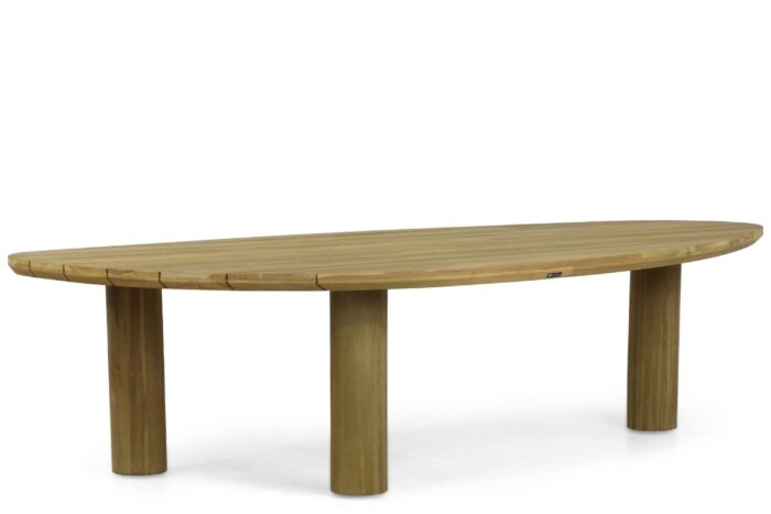 Santika Furniture Leafline dining tuintafel 300 cm – Old teak greywash