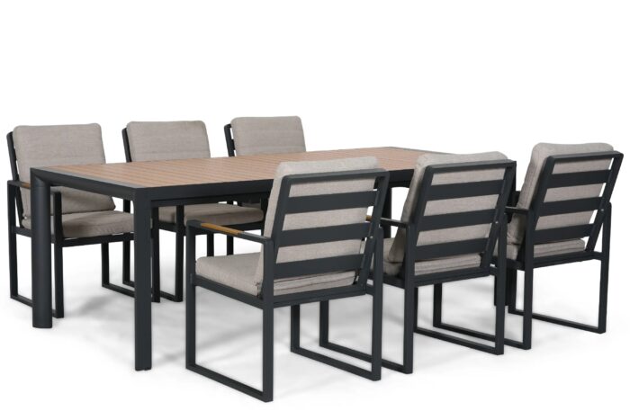 Lifestyle Garden Furniture Alessio/Allungo dining tuinset 7-delig – Grijs-antraciet
