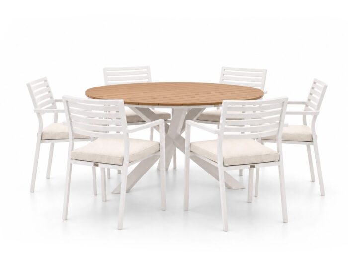 Bellagio tuinmeubelen Rumo/Fidenza ø149cm dining tuinset 7-delig stapelbaar