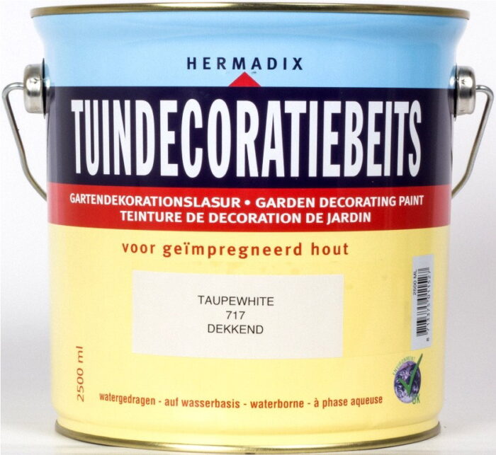 Hermadix Tuindecoratiebeits 717 taupe white 2500 ml – wit