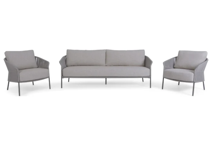 4 Seasons Outdoor Florence stoel-bank loungeset 3-delig - Transparant