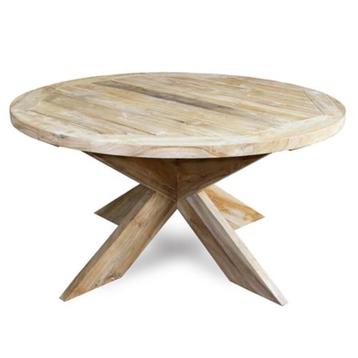 Van der leeden Tuintafel Teak dia. 150 – hout