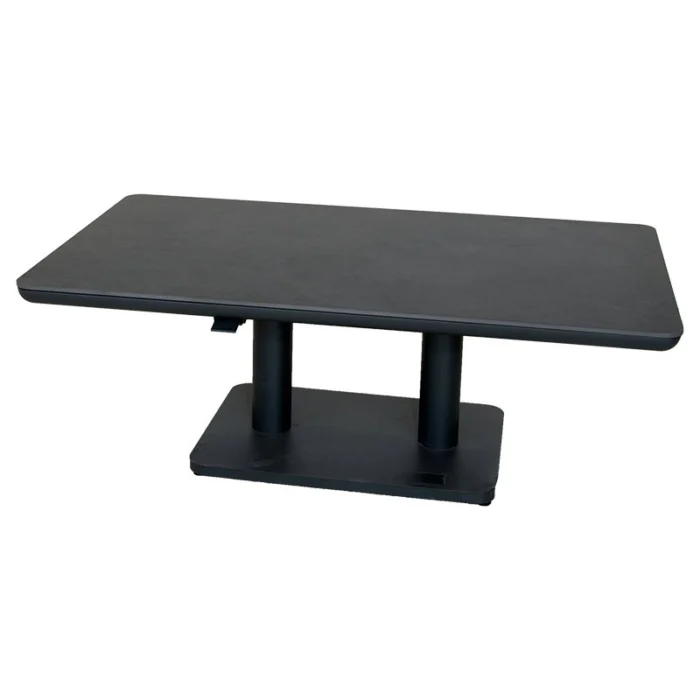 Oosterik home Sedalia verstelbare lounge tafel midnight grey L 140 x B 80 x H 51 72 cm - grijs