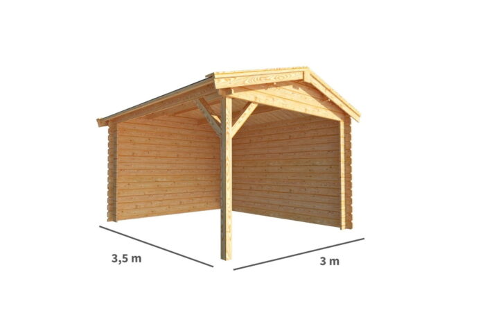 Warentuin collection Overkapping Fenna-Lindsey 300 cm bij 350 cm diep zadeldak – bruin