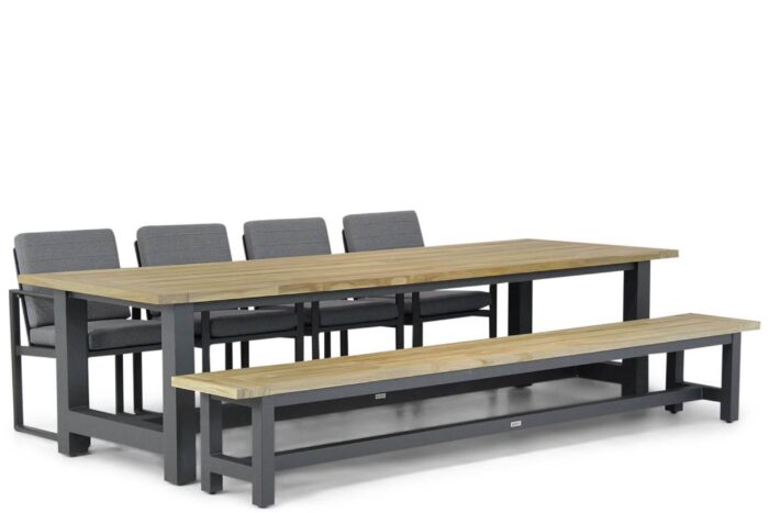 Santika Furniture Zaga/San Fransisco 300 cm dining tuinset 6-delig – Grijs-antraciet
