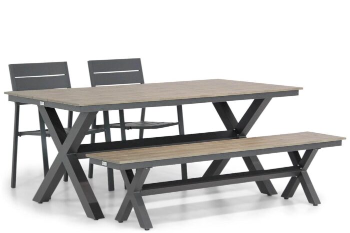 Lifestyle Garden Furniture Stella/Forest 180 cm dining tuinset 4-delig – Grijs-antraciet