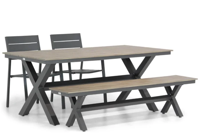 Lifestyle Garden Furniture Stella/Forest 180 cm dining tuinset 4-delig - Grijs-antraciet