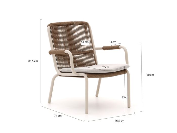 Bellagio tuinmeubelen Bellagio Caronia lounge tuinstoel stapelbaar Laagste prijsgarantie! – Taupe