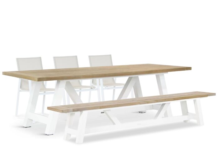 Lifestyle Garden Furniture Fiora/Florence 260 cm dining tuinset 5-delig – Wit