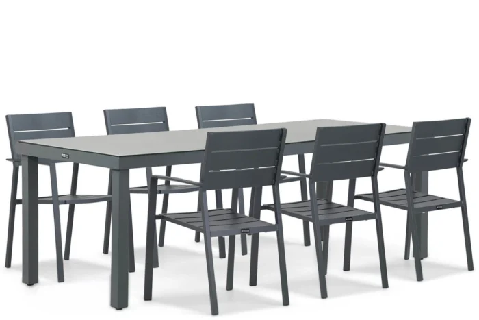 Lifestyle Garden Furniture Stella/Porto 220 cm dining tuinset 7-delig - Grijs-antraciet