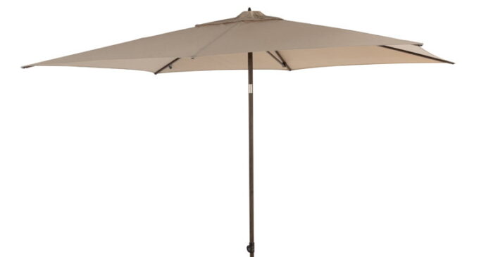 4so Azzurro stokparasol beach met wenge houtlook frame 200 x 300 cm – hout