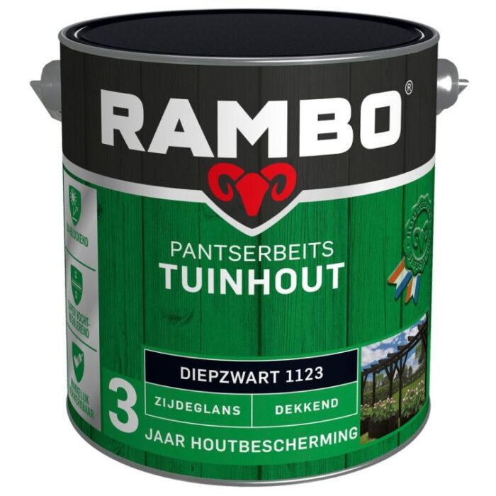 Rambo Pantserbeits tuinhout zg dek 1123 2,5l – zwart