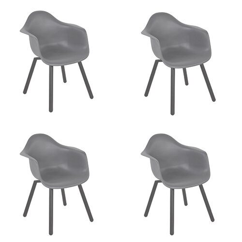 Lesli living Tuinstoel montreux grijs 4 st