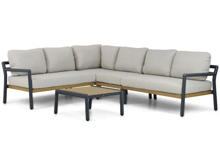 Santika Furniture Aulia hoek loungeset 5-delig - Grijs-antraciet