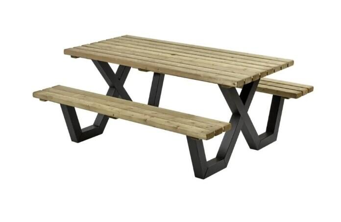 Talen buitenmeubelen Picknicktafel geimpregneerd metalen frame 180×160 cm