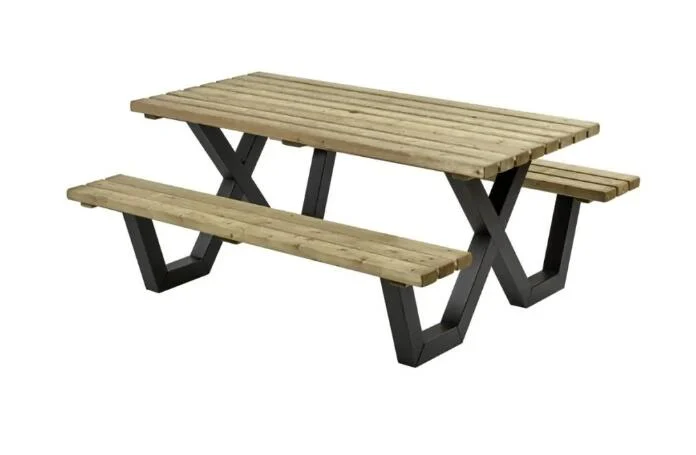 Talen buitenmeubelen Picknicktafel geimpregneerd metalen frame 180x160 cm