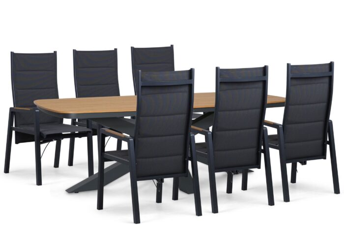Lifestyle Garden Furniture Essence/Camila 220×100 cm dining tuinset 7-delig – Grijs-antraciet