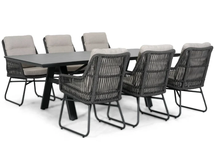 Lifestyle Garden Furniture Vicente/Monza 230 cm dining tuinset 7-delig - Grijs-antraciet