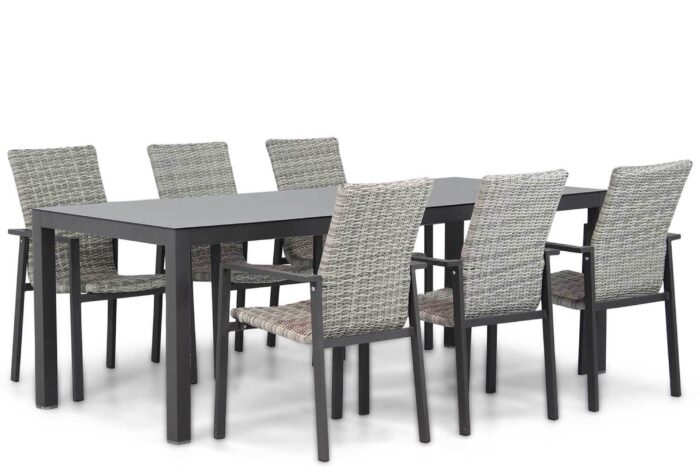 Lifestyle Garden Furniture Upton/Madras 220 cm dining tuinset 7-delig – Grijs-antraciet