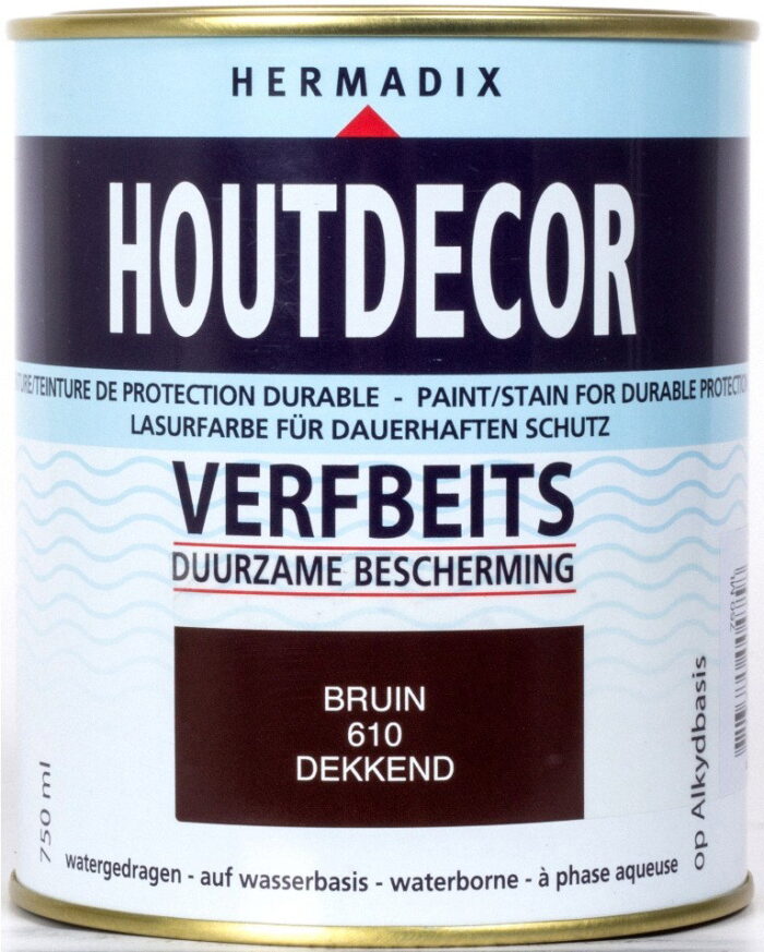 Hermadix Houtdecor beits 610 bruin 750 ml