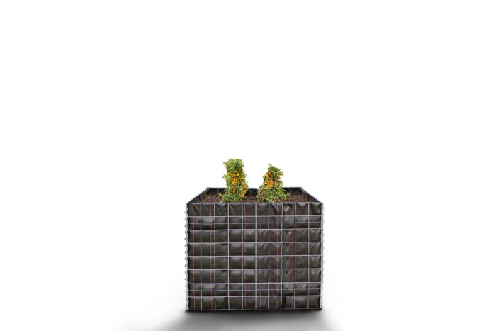 Gabiona Deutschland Rechthoekig verhoogd bed zonder stenen Lengte: 100 cm Hoogte: 80 cm Diepte: 100 cm Maaswijdte: 10 x 10 cm