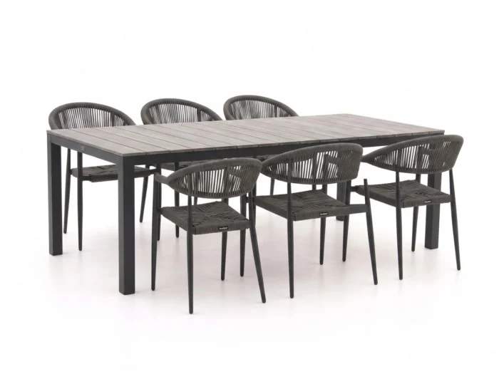 Manifesto Furniture Belpasso/Fidenza 220cm dining tuinset 7-delig stapelbaar