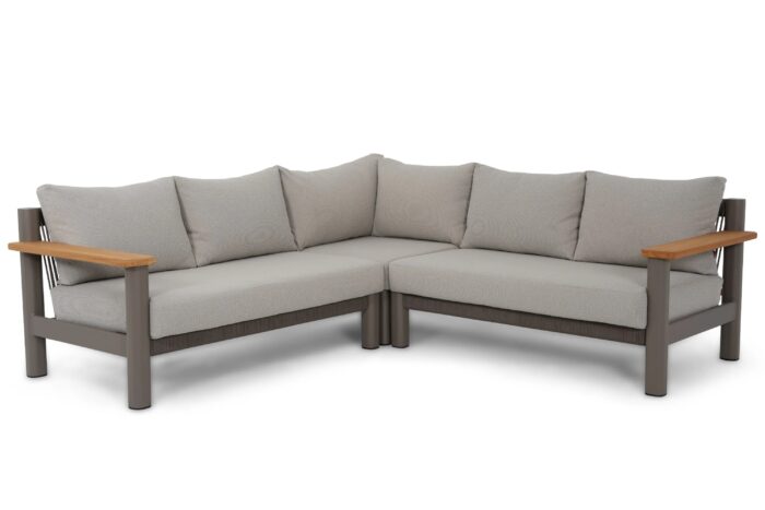 Santika Furniture Yolano hoek loungeset 3-delig – Taupe-naturel-bruin